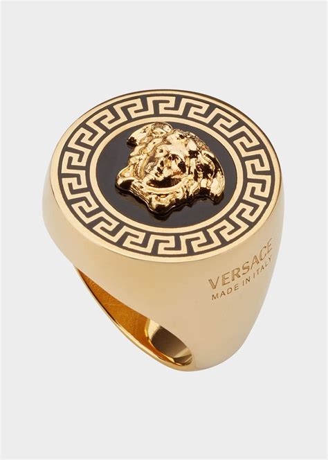 versace wedding bands|Versace enamel ring.